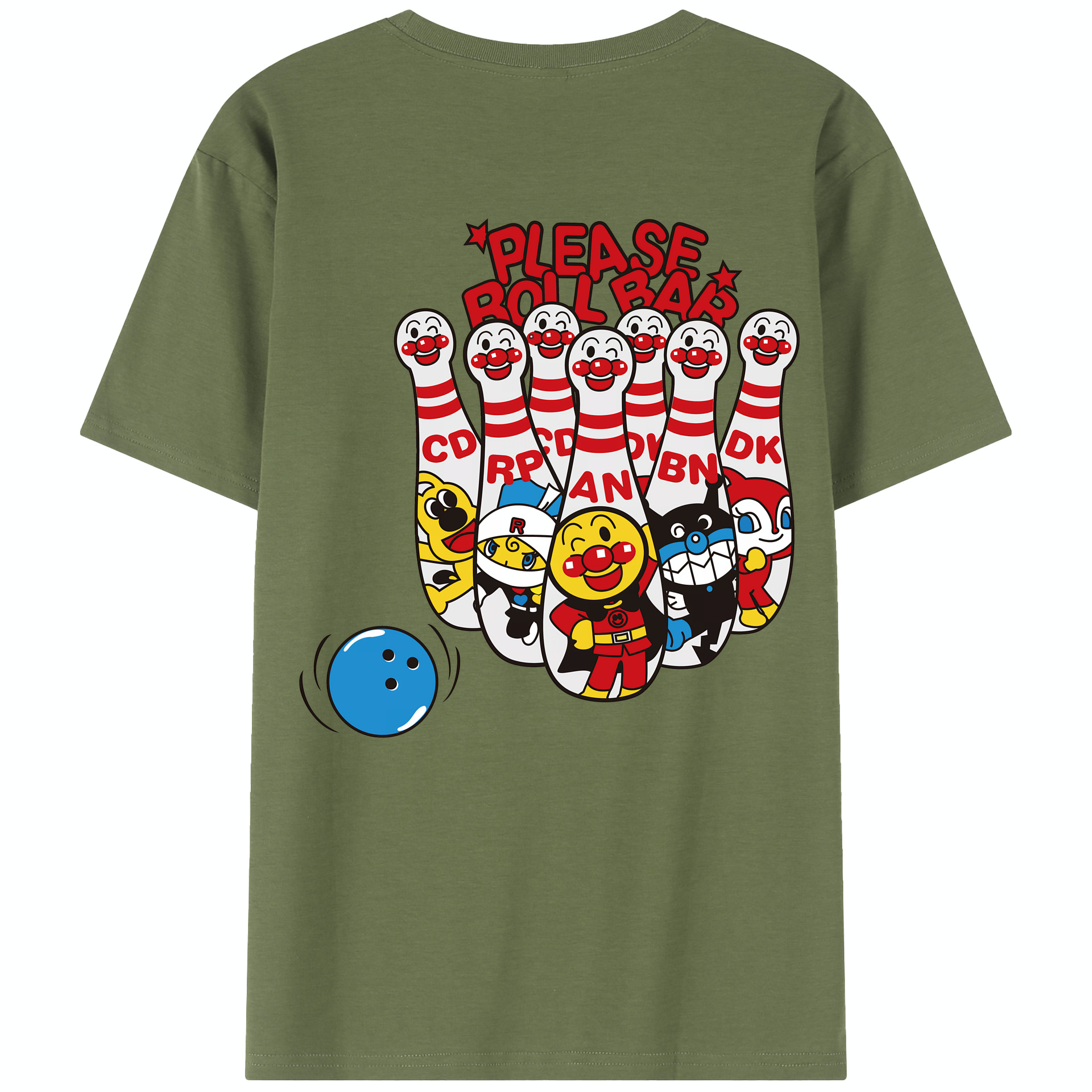 （画像用） アンパンマン Anpanman 綿100％半袖Tシャツ（背面プリント）
